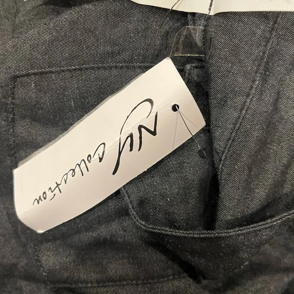 NY Collection Black Boxy Button Down Shirt - Picture 2 of 2